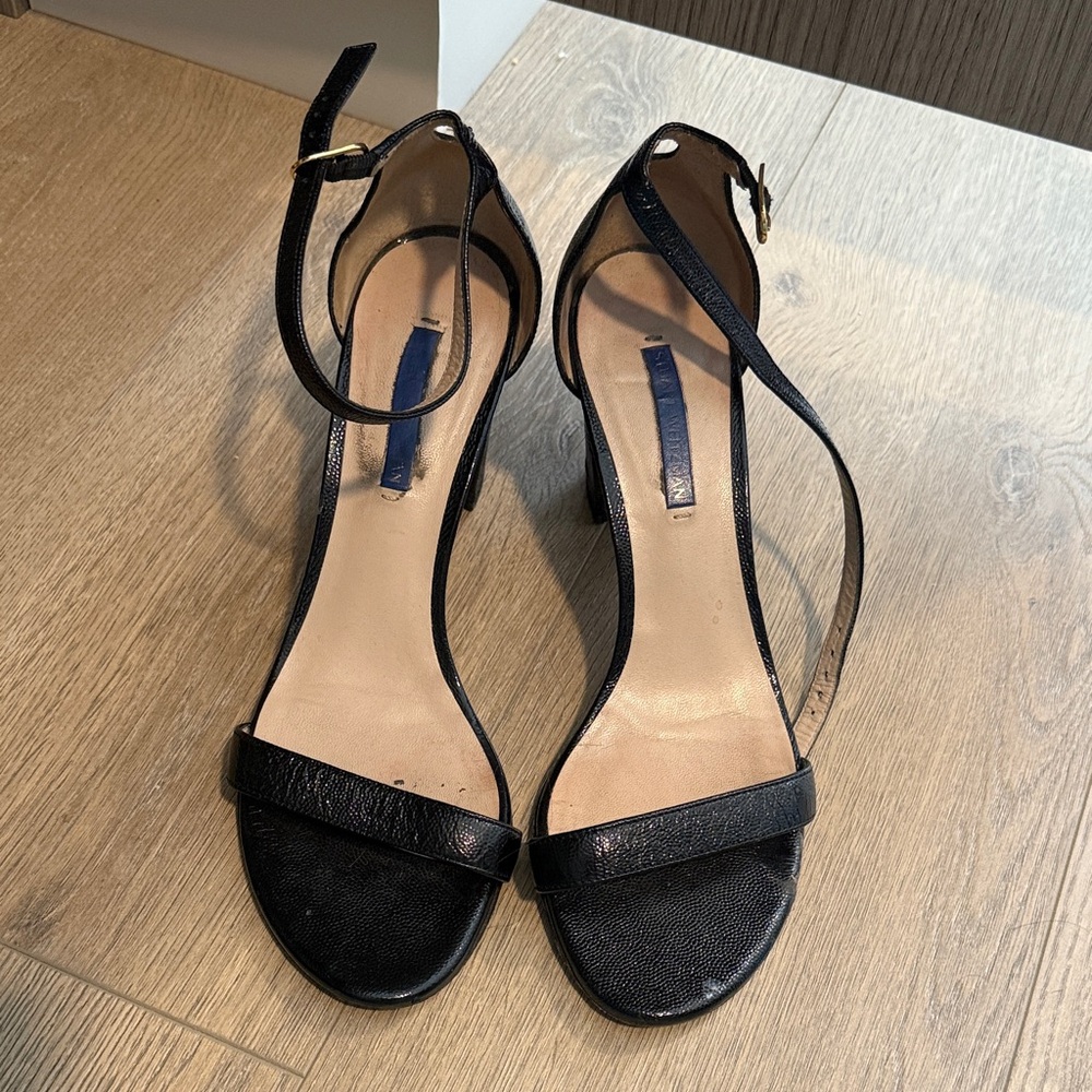 Stuart Weitzman Black Ankle Strap Heels